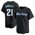 Miami Marlins #21 Graham Pauley Player Black HeidiMiller Home Limited Stitched Jerseys
