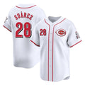 Cincinnati Reds #28 Eugenio Su¨¢rez Player White HeidiMiller Home Limited Stitched Jerseys