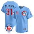 Chicago Cubs #31 Greg Maddux Player Light Blue HeidiMiller 150th Anniversary Limited Home Stitched Jerseys