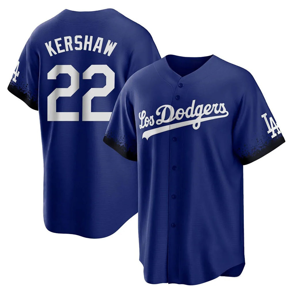 Los Angeles Dodgers #22 Clayton Kershaw Player Royal HeidiMiller City Connect Home Game Stitched Jerseys