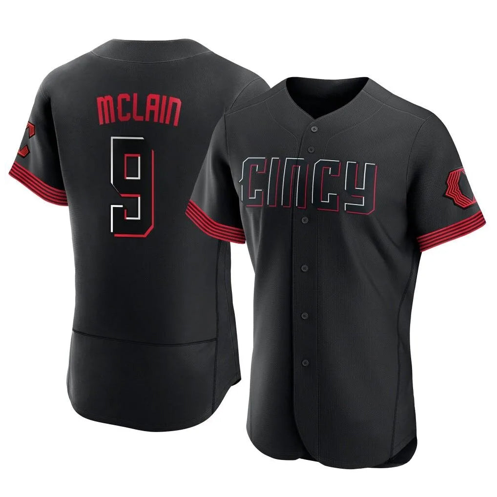 Cincinnati Reds #9 Matt McLain Player Black HeidiMiller City Connect Limited Elite Home Stitched Jerseys