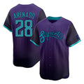 Arizona Diamondbacks #28 Nolan Arenado Player Purple HeidiMiller City Connect Limited Home Game Stitched Jerseys