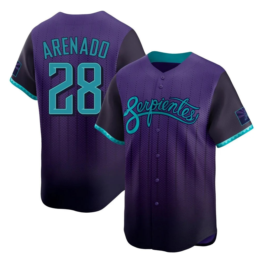 Arizona Diamondbacks #28 Nolan Arenado Player Purple HeidiMiller City Connect Limited Home Game Stitched Jerseys