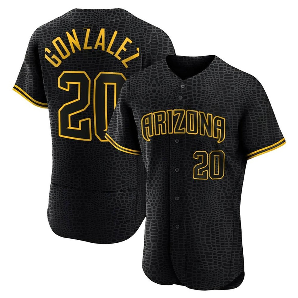 Arizona Diamondbacks #20 Luis Gonzalez Player Black HeidiMiller Snake Skin City Limited Elite Home Game Stitched Jerseys