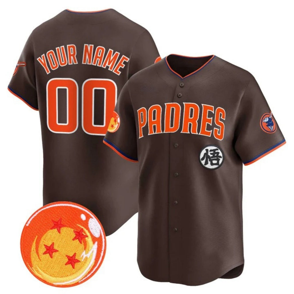 Custom San Diego Padres x Dragon Ball Brown HeidiMiller Vapor Premier Limited Jersey - All Stitched