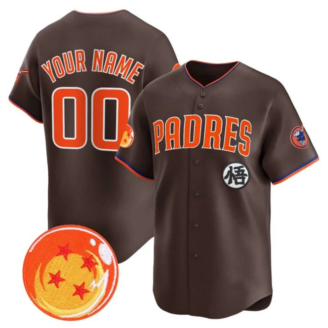Custom San Diego Padres x Dragon Ball Brown HeidiMiller Vapor Premier Limited Jersey - All Stitched