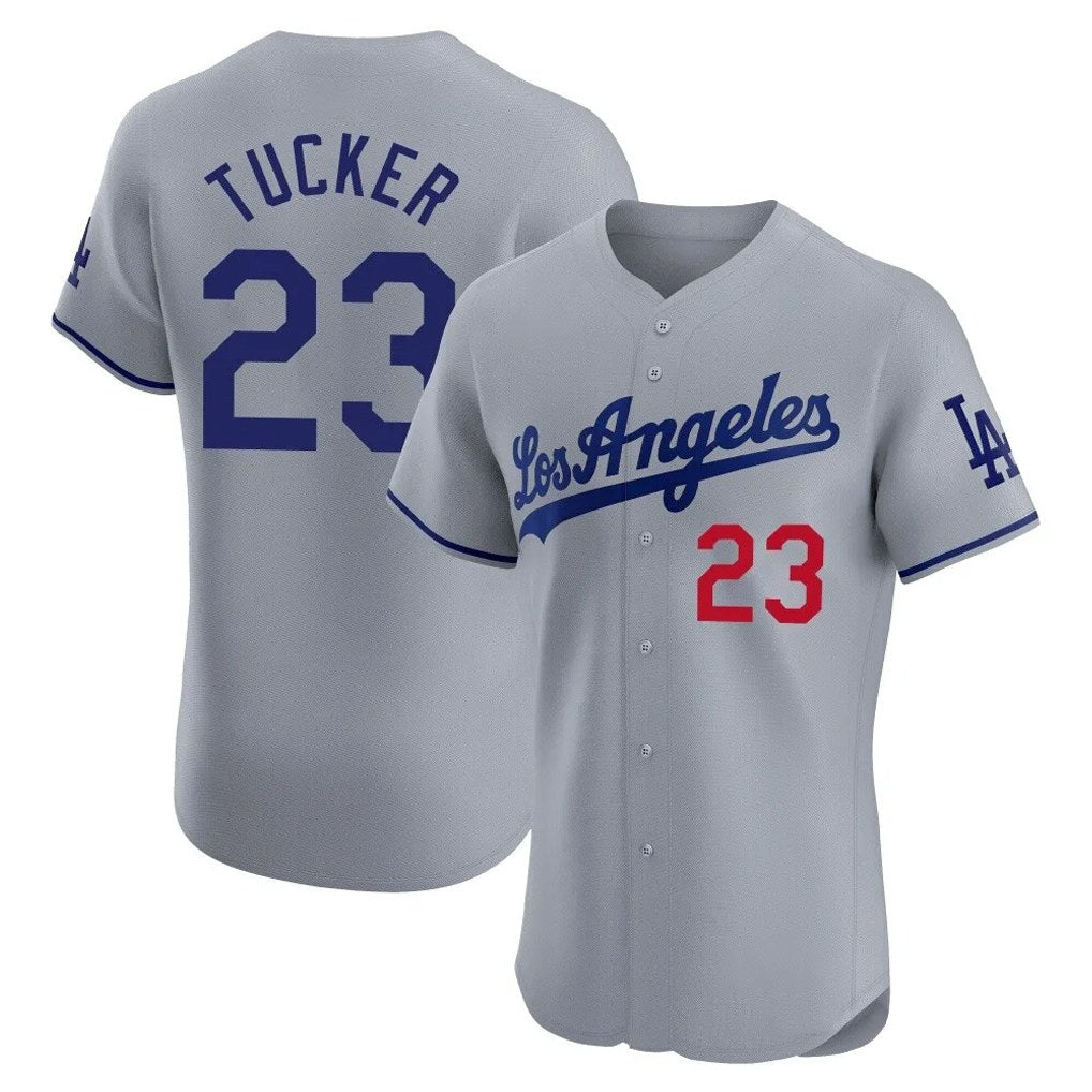 Los Angeles Dodgers #23 Kyle Tucker Player Gray HeidiMiller Limited Elite Home Stitched Jerseys