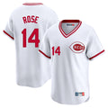 Cincinnati Reds #14 Pete Rose Player White HeidiMiller Cooperstown Collection Limited T-shirt Home Stitched Jerseys