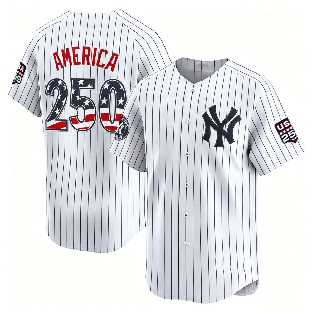 New York Yankees #250 AMERICA White HeidiMiller USA 250 Fourth of July Limited Stitched Jersey