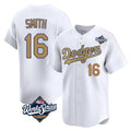 Los Angeles Dodgers #16 Will Smith Player White Gold HeidiMiller World Series Collection Limited Home Stitched Jerseys