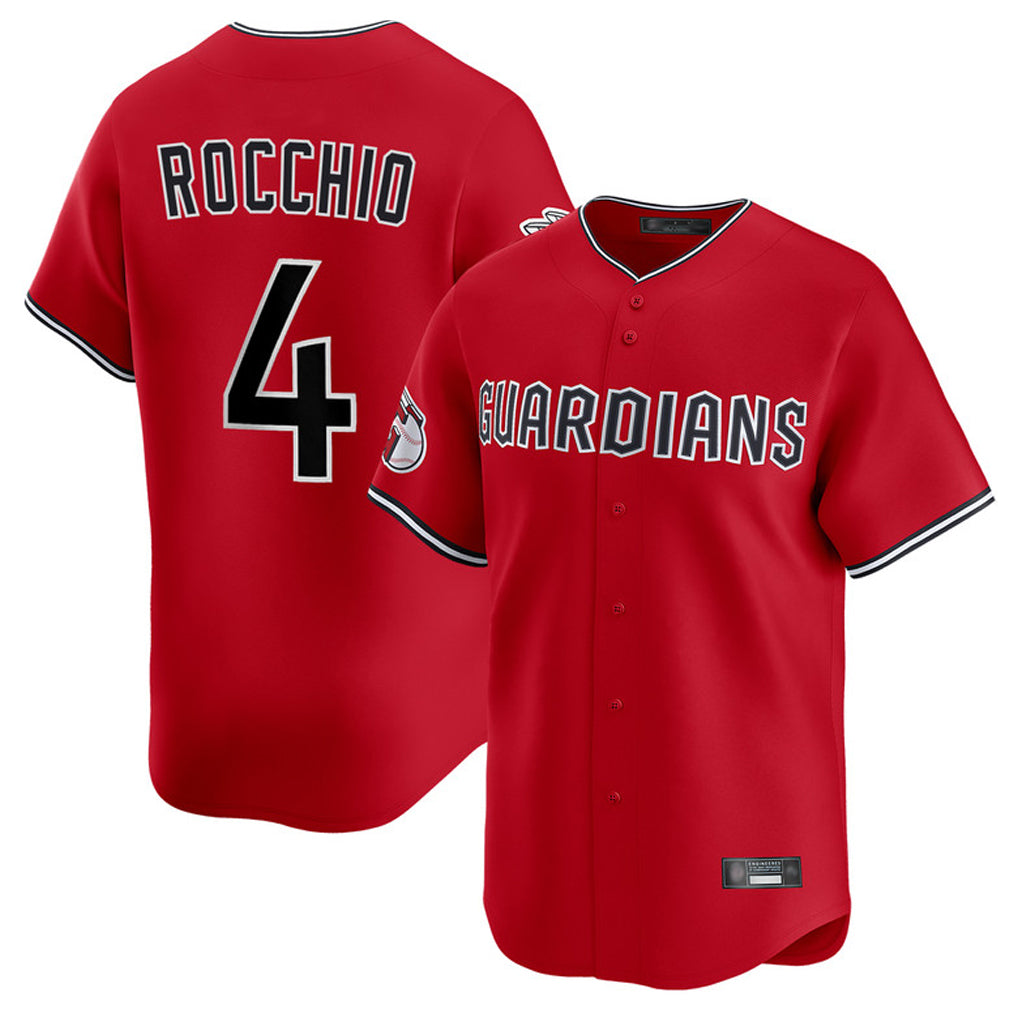 Cleveland Guardians #4 Brayan Rocchio Player Red HeidiMiller Limited Home Stitched Jerseys