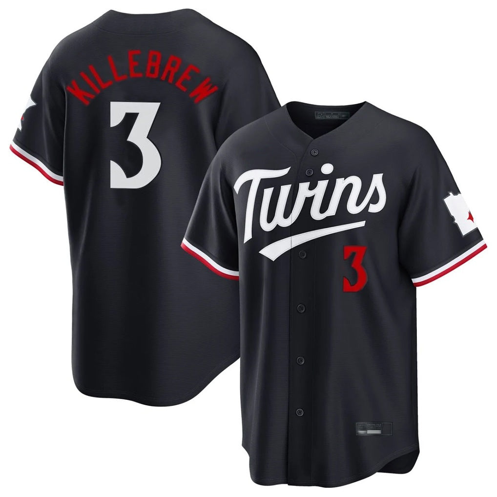 Minnesota Twins #3 Harmon Killebrew Player Navy HeidiMiller Home Game Stitched Jerseys