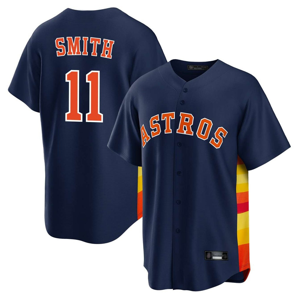 Houston Astros #11 Cam Smith Player Navy HeidiMiller Home Game Stitched Jerseys
