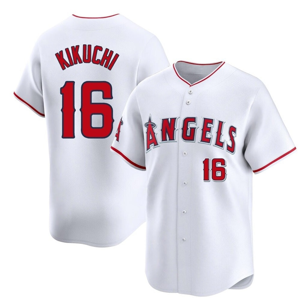 Los Angeles Angels #16 Yusei Kikuchi Player White HeidiMiller Limited Home Stitched Jerseys