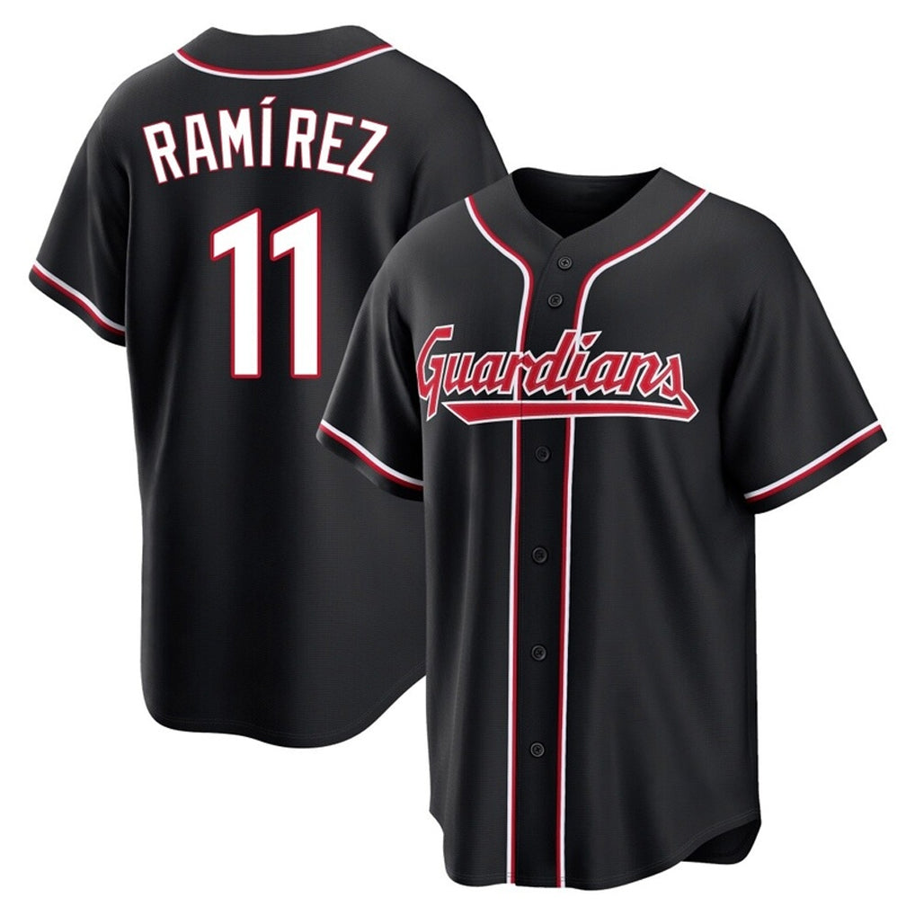 Cleveland Guardians #11 Jose Ramirez Player Black HeidiMiller Fashion Out Home Game Stitched Jerseys