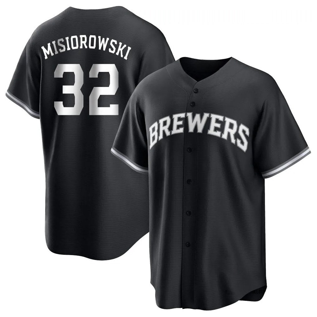 Milwaukee Brewers #32 Jacob Misiorowski Player Black HeidiMiller Game Home Stitched Jerseys