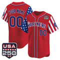 Custom Seattle Mariners America 250 Edition Vapor Premier Limited Red HeidiMiller Stitched Jerseys