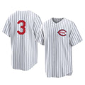 Cincinnati Reds #3 Ke'Bryan Hayes Player White HeidiMiller Stripe Field of Dreams Game Home Stitched Jerseys