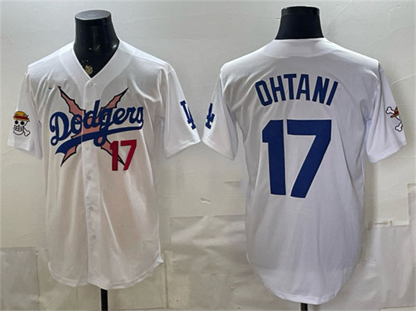 Los Angeles Dodgers x One Piece #17 Shohei Ohtani White HeidiMiller Vapor Premier Limited Stitched Jersey