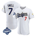 Los Angeles Dodgers #7 Blake Snell Player Gold White HeidiMiller 2026 Collection Stadium Limited Elite World Series Meet Stitched Jerseys