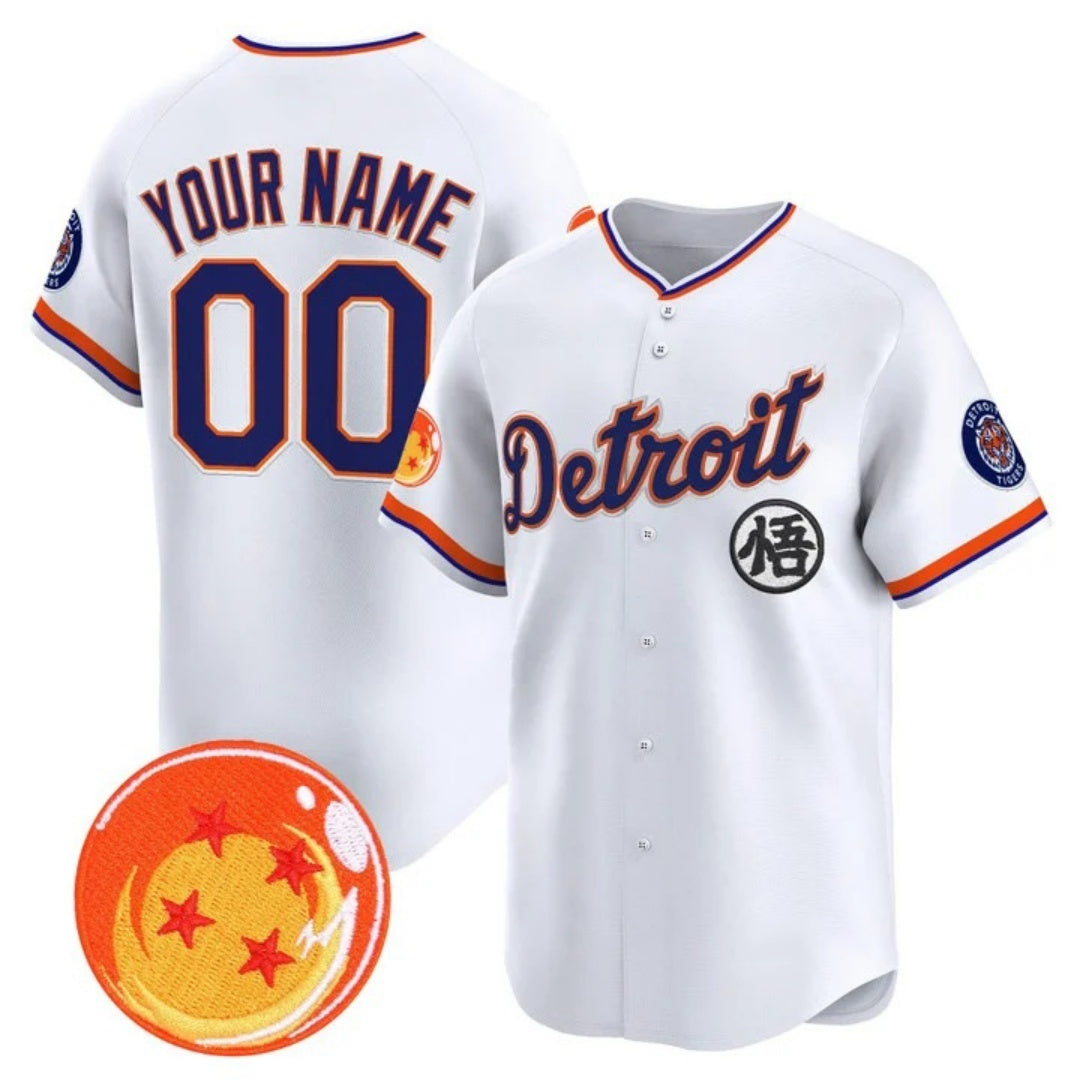 Custom Detroit Tigers x Dragon Ball White HeidiMiller Vapor Premier Limited Jersey - All Stitched