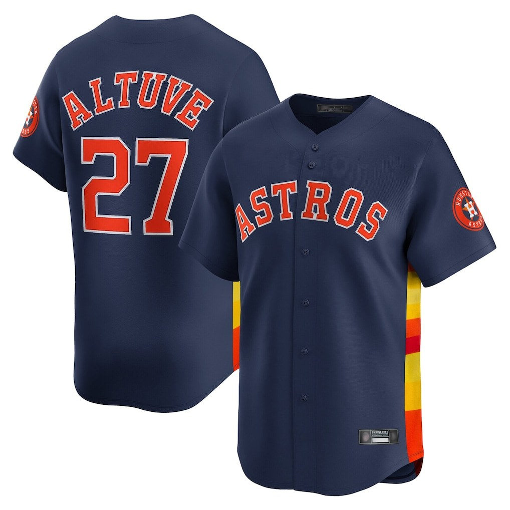 Houston Astros #27 Yainer Diaz Player Navy HeidiMiller Home Limited Stitched Jerseys