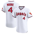 Los Angeles Angels #4 Christian Moore Player White HeidiMiller T-shirt Home Limited Elite Stitched Jerseys