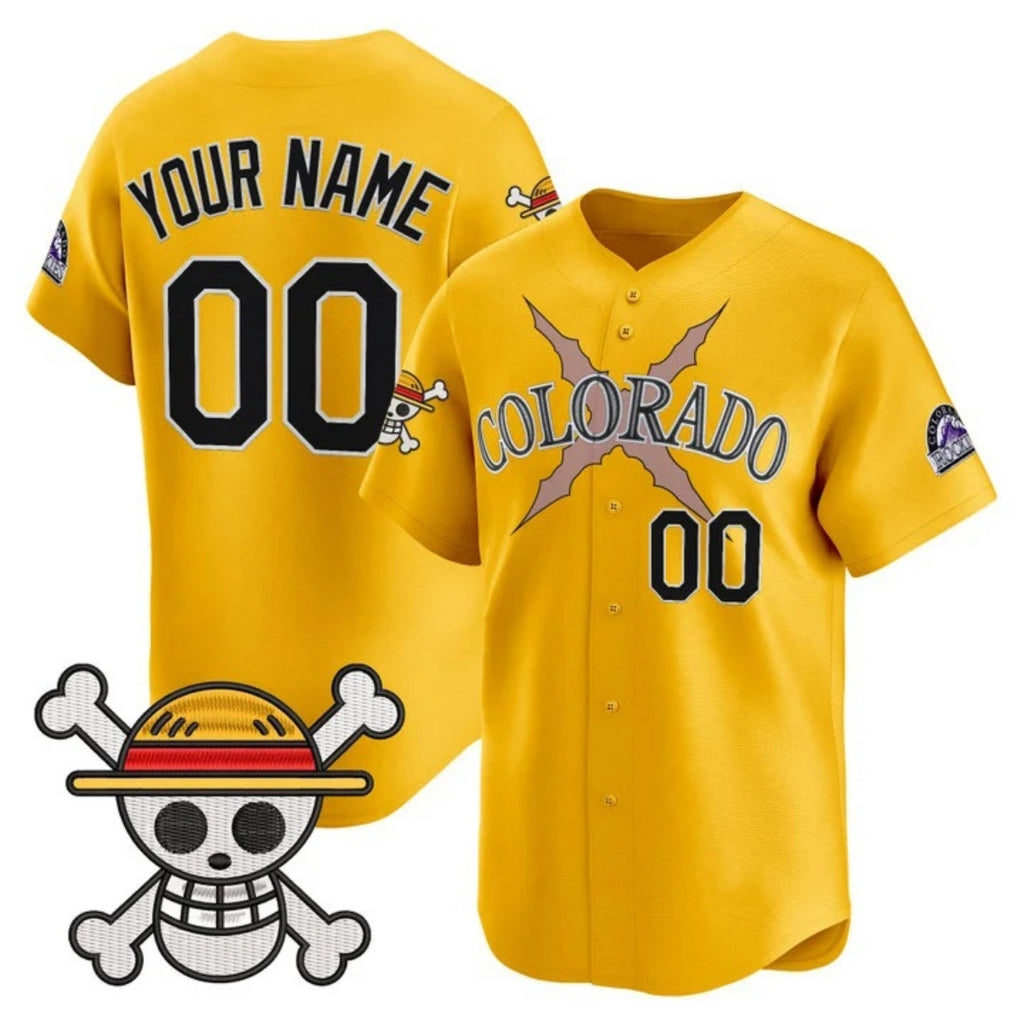 Custom Colorado Rockies x One Piece Gold HeidiMiller Vapor Premier Limited Jersey - Stitched