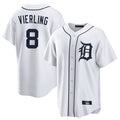 Detroit Tigers #8 Matt Vierling Player White HeidiMiller Home Game Stitched Jerseys