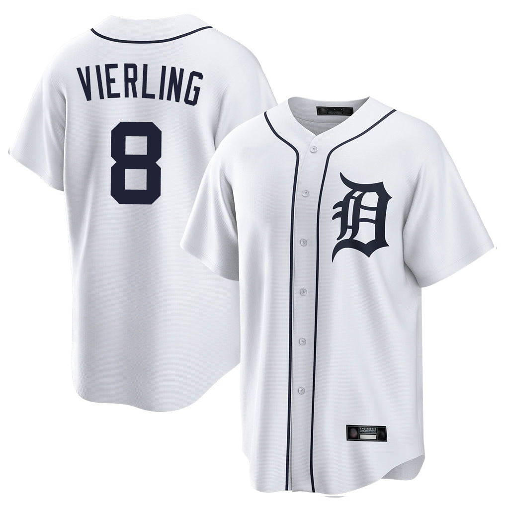 Detroit Tigers #8 Matt Vierling Player White HeidiMiller Home Game Stitched Jerseys
