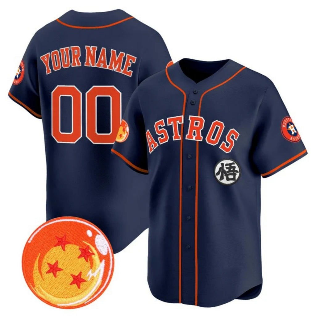 Custom Houston Astros x Dragon Ball Navy HeidiMiller Vapor Premier Limited Jersey - All Stitched