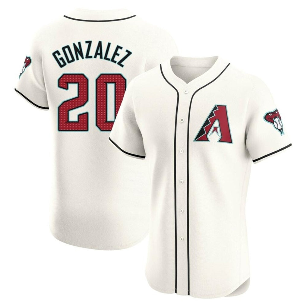 Arizona Diamondbacks #20 Luis Gonzalez Player Cream HeidiMiller Limited Elite Home Game Stitched Jerseys