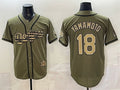 Los Angeles Dodgers #18 Yoshinobu Yamamoto Olive HeidiMiller 2026 Armed Forces Day Stitched Jersey