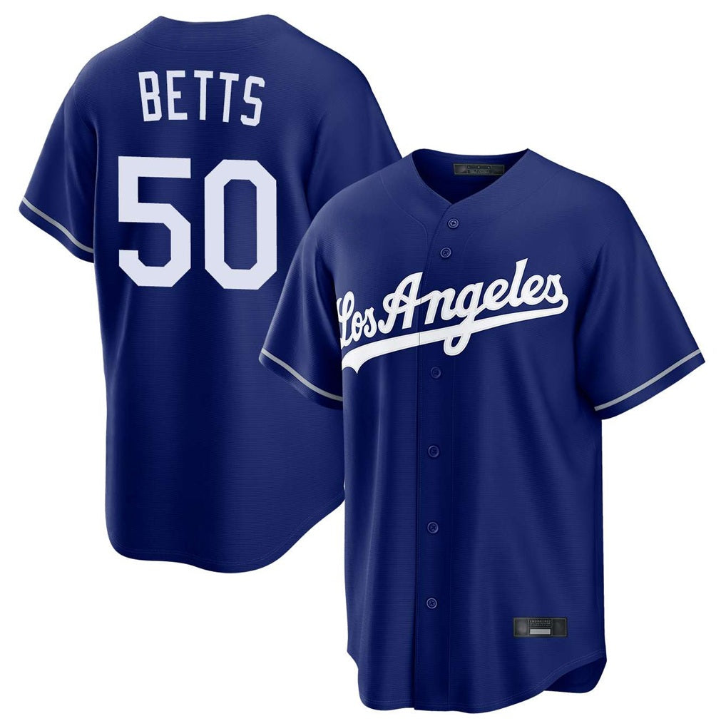 Los Angeles Dodgers #50 Mookie Betts Player Royal HeidiMiller Game Stitched Jerseys