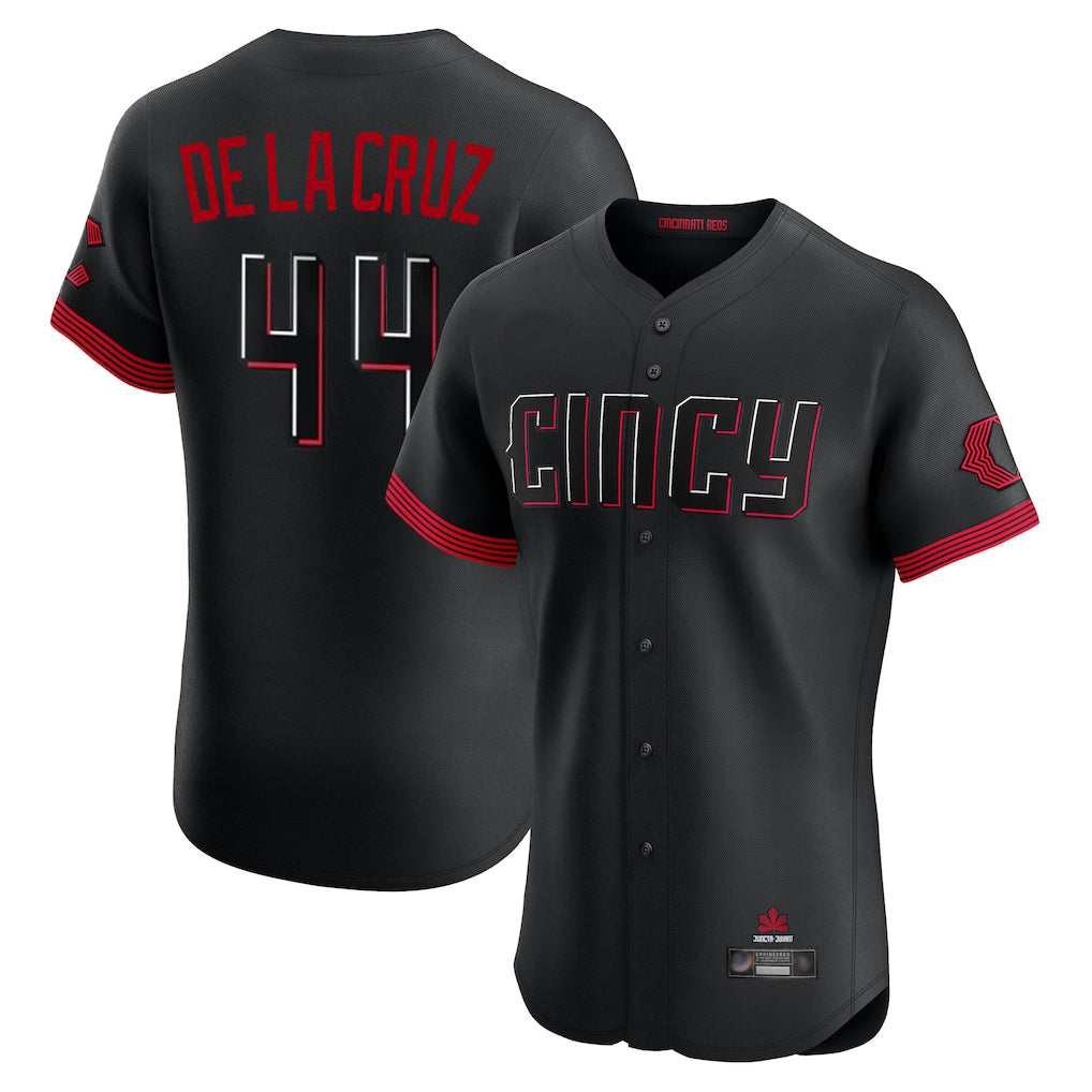Cincinnati Reds #44 Elly De La Cruz Player Black HeidiMiller City Connect Limited Elite Home Stitched Jerseys