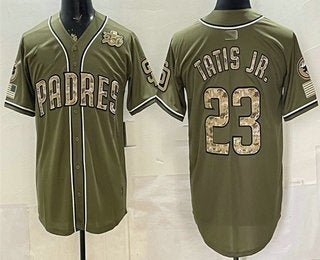 San Diego Padres #23 Fernando Tatis Jr Olive HeidiMiller 2026 Armed Forces Day Jersey