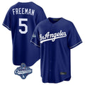 Los Angeles Dodgers #5 Freddie Freeman Player Royal HeidiMiller World Series Meet Game Stitched Jerseys