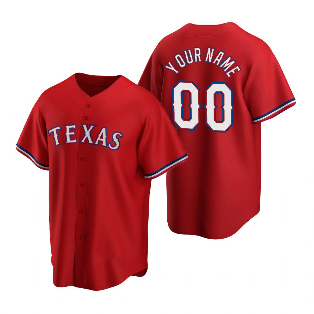 Custom Texas Rangers Red HeidiMiller 2020 Stitched Cool Base Jersey