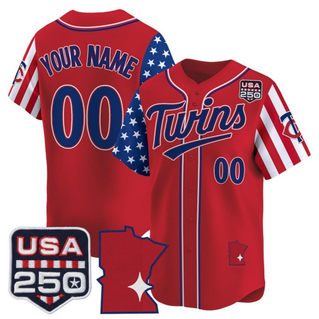 Custom Minnesota Twins America 250 Edition Vapor Premier Limited Red HeidiMiller Stitched Jerseys