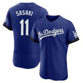 Los Angeles Dodgers #11 Roki Sasaki Player Royal HeidiMiller City Connect Elite Home Stitched Jerseys