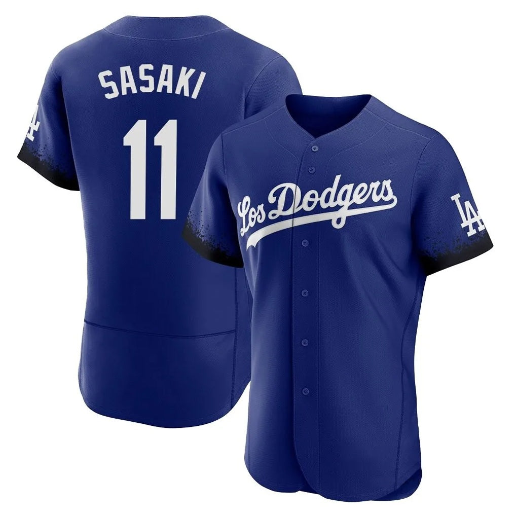Los Angeles Dodgers #11 Roki Sasaki Player Royal HeidiMiller City Connect Elite Home Stitched Jerseys