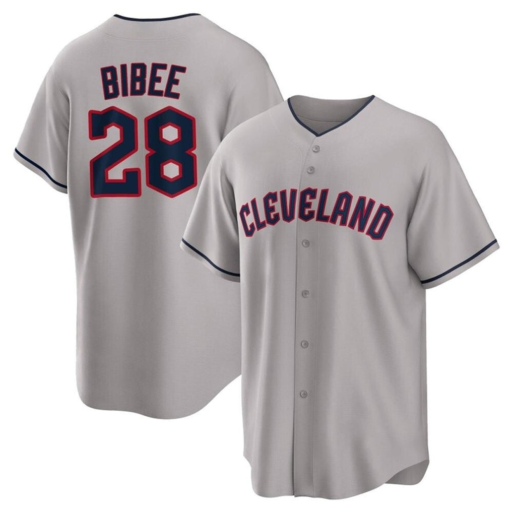 Cleveland Guardians #28 Tanner Bibee Player Gray HeidiMiller Game Home Stitched Jerseys