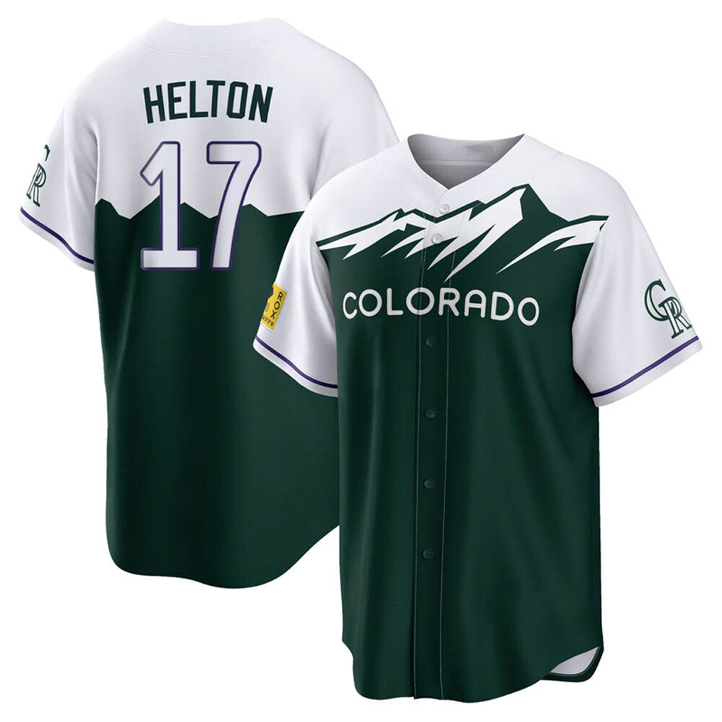 Colorado Rockies #17 Todd Helton Player Green HeidiMiller City Connect Home Game Stitched Jerseys