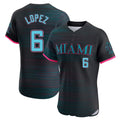 Miami Marlins #6 Otto Lopez Player Black HeidiMiller City Connect Home Limited Elite Stitched Jerseys