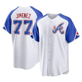 Atlanta Braves #77 Joe Jimenez Player White HeidiMiller City Connect Home Game Stitched Jerseys