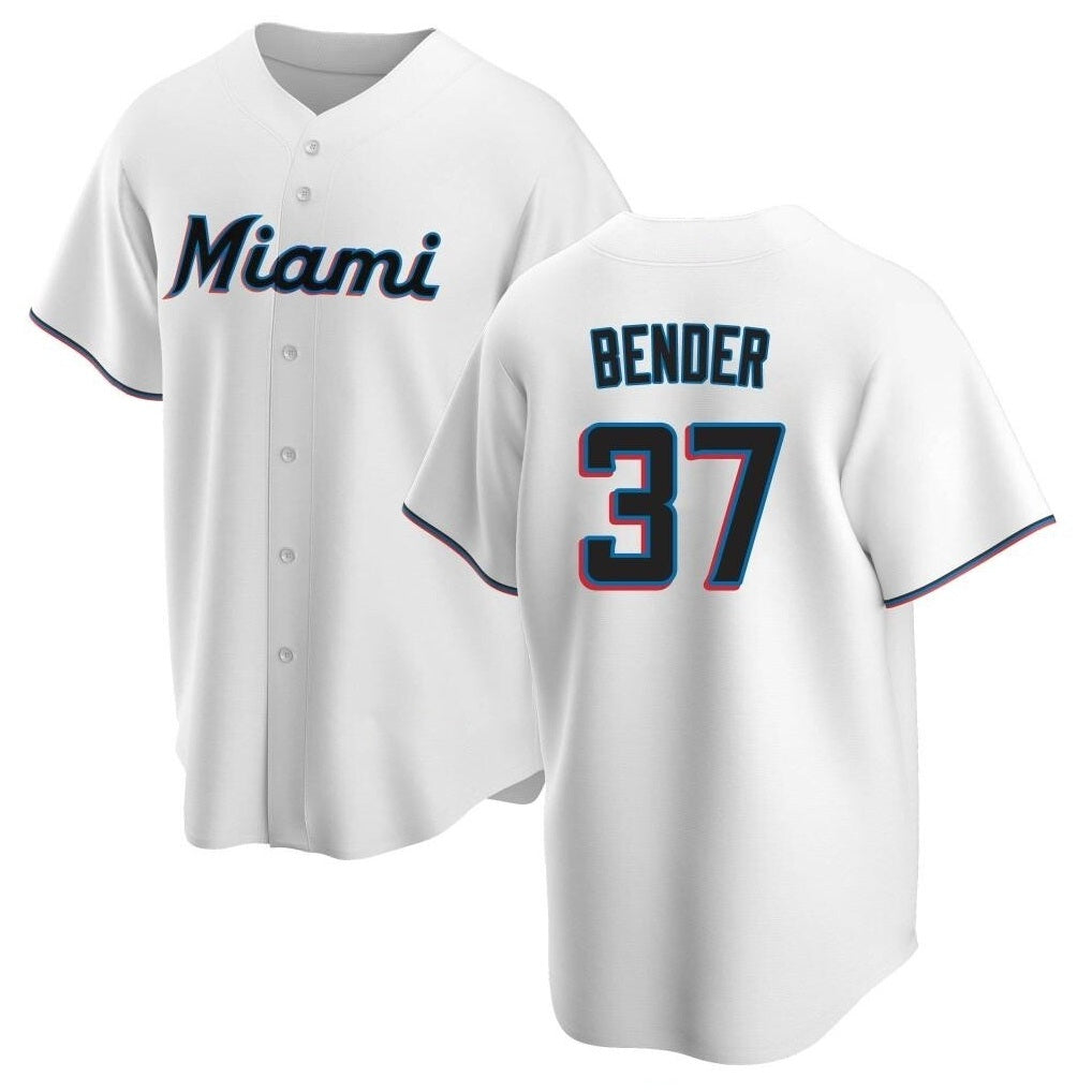 Miami Marlins #37 Anthony Bender Player White HeidiMiller Home Game Stitched Jerseys