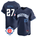 Chicago Cubs #27 Seiya Suzuki Player Navy HeidiMiller City Connect 150th Anniversary Limited Home Stitched Jerseys