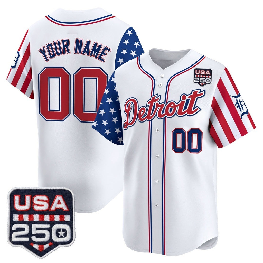 Custom Detroit Tigers America 250 Edition Vapor Premier Limited White HeidiMiller Stitched Jerseys
