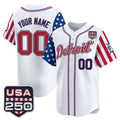 Custom Detroit Tigers America 250 Edition Vapor Premier Limited White HeidiMiller Stitched Jerseys