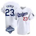 Los Angeles Dodgers #23 Kyle Tucker Player White HeidiMiller World Series Meet Limited Home Stitched Jerseys